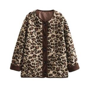 NEW SWEETKAMA women's polar fleece jacket in leopard